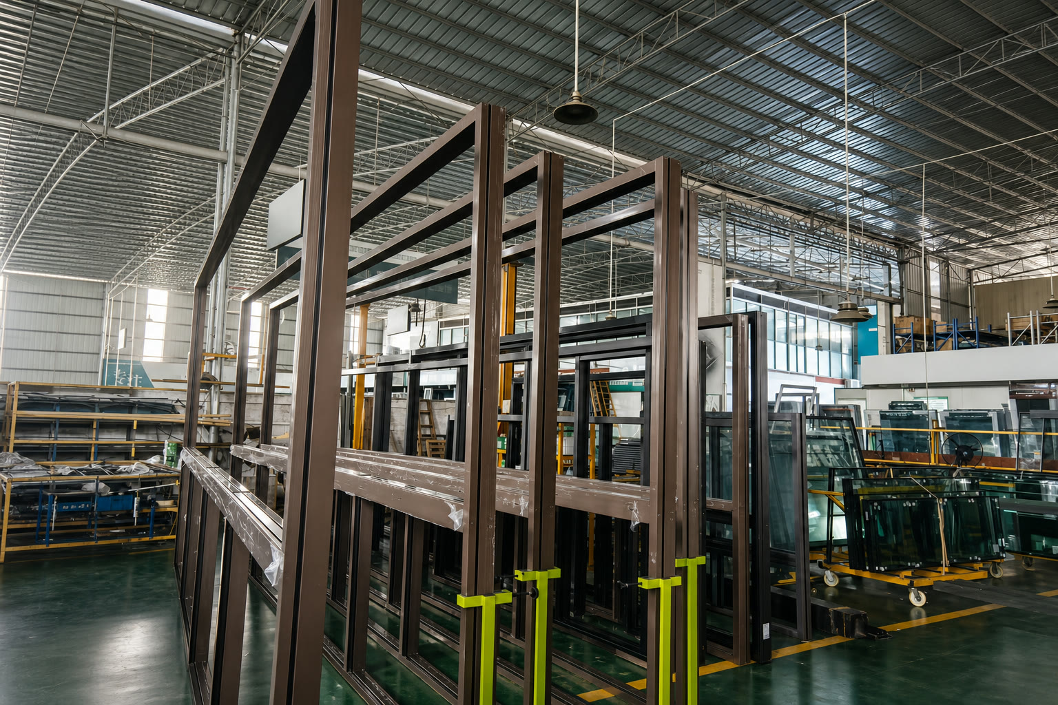 YULUX Foshan factory production workshop scene 2 - Precision aluminum profile processing and quality inspection