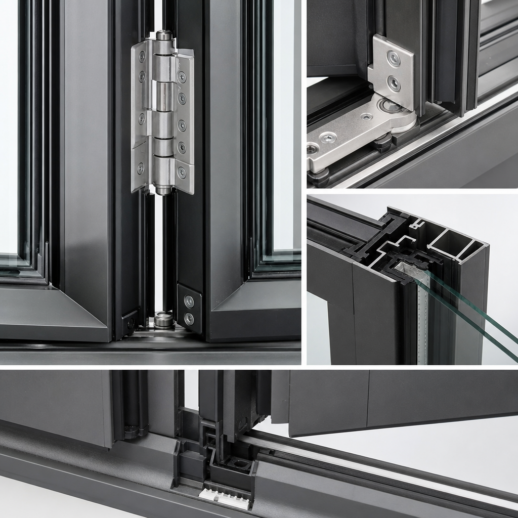 Bi-Fold Doors Folding hinge connection