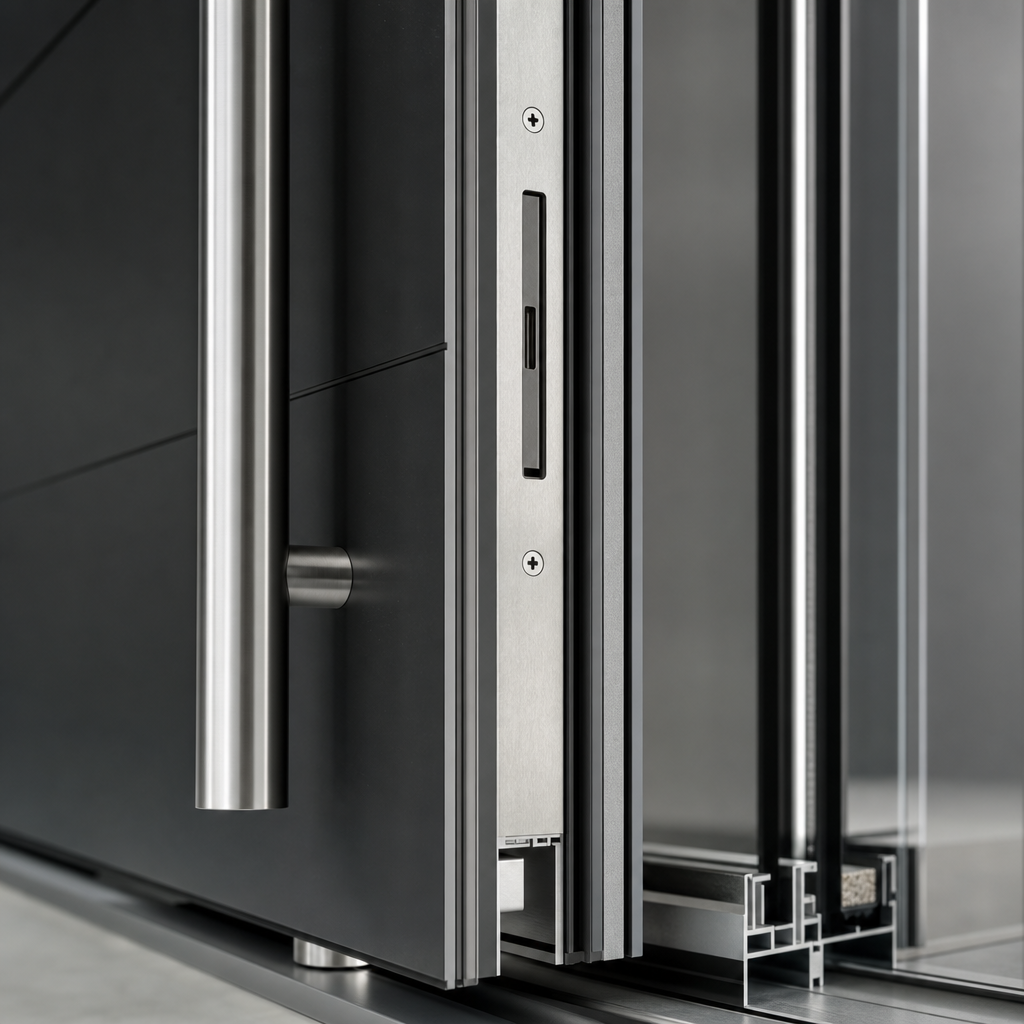 Pivot Entry Doors Pull handle and smart lock body