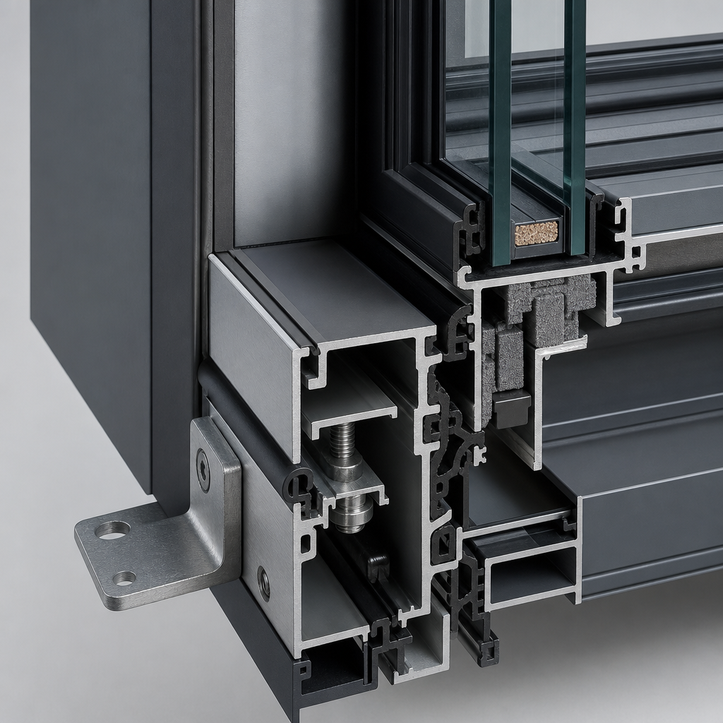Window Walls Frame connector and anchor