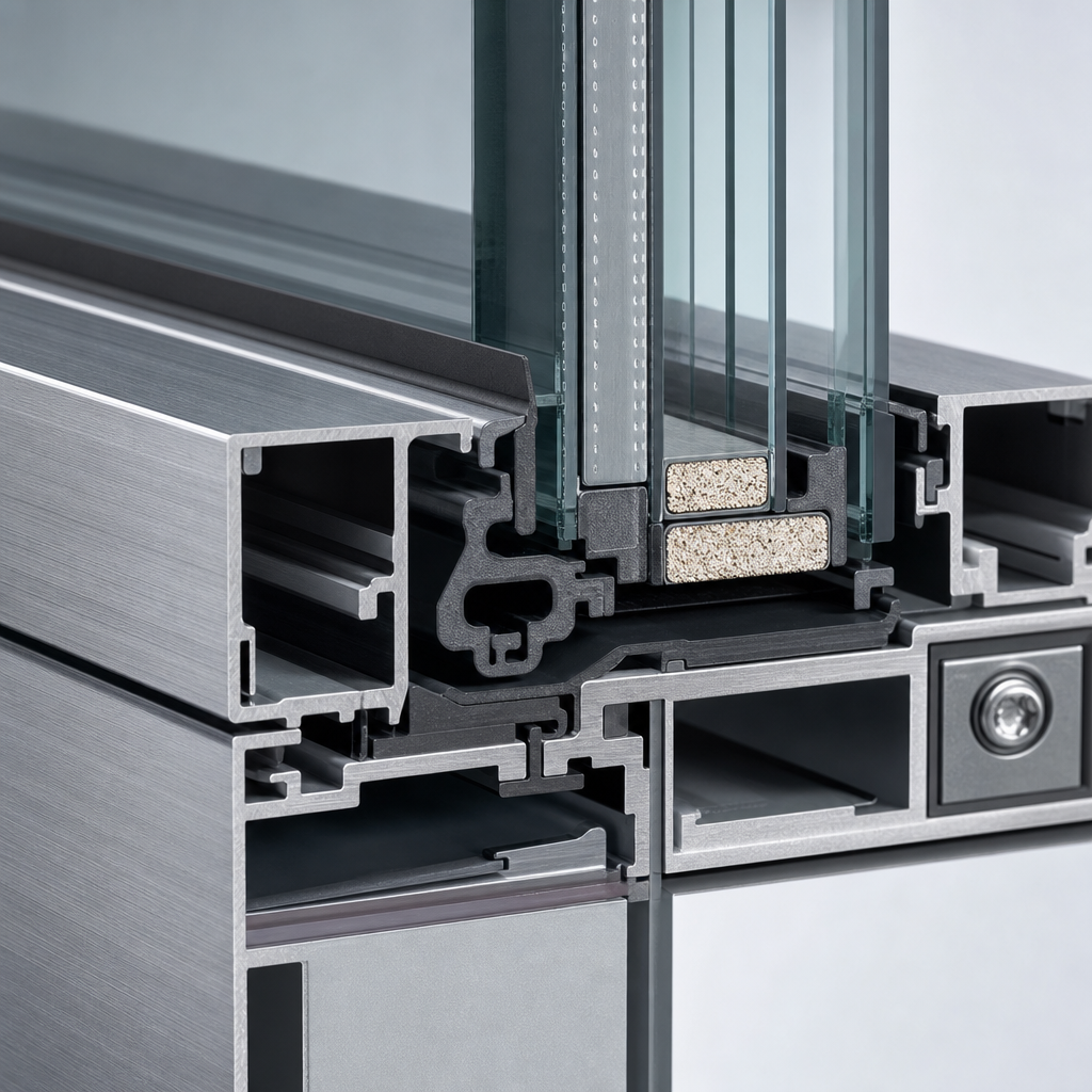 Window Walls Glass spacer and pressure plate